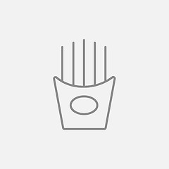 Image showing French fries line icon.