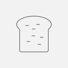 Image showing Single slice of bread line icon.