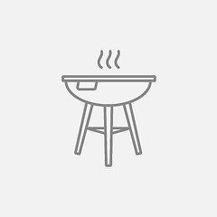 Image showing Kettle barbecue grill line icon.