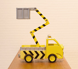 Image showing Old toy emergency truck isolated