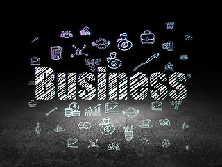 Image showing Business concept: Business in grunge dark room