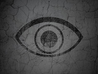 Image showing Privacy concept: Eye on grunge wall background