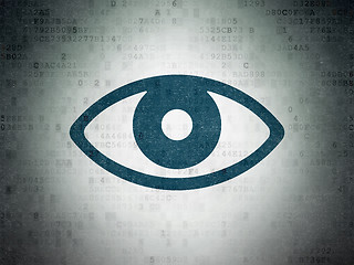 Image showing Privacy concept: Eye on Digital Paper background