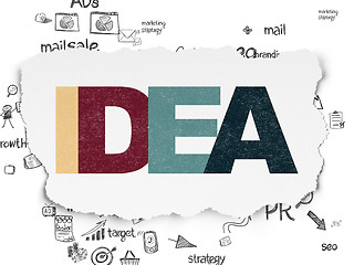 Image showing Marketing concept: Idea on Torn Paper background