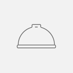 Image showing Restaurant cloche line icon.