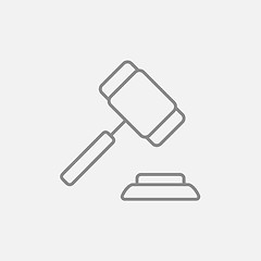 Image showing Auction gavel line icon.