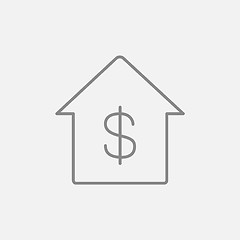 Image showing House with dollar symbol line icon.