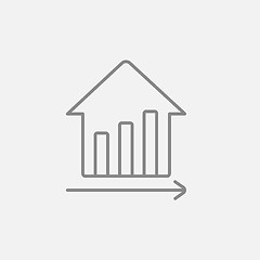 Image showing Graph of real estate prices growth line icon.