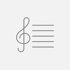 Image showing Treble clef line icon.