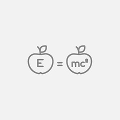 Image showing Two apples with formulae line icon.