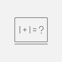 Image showing Maths example written on blackboard line icon.