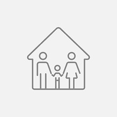 Image showing Family house line icon.