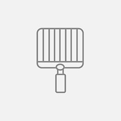 Image showing Empty barbecue grill grate line icon.