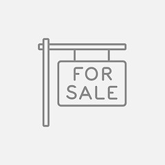 Image showing For sale placard line icon.