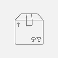 Image showing Carton package box line icon.