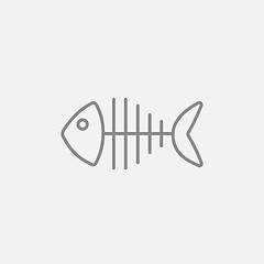 Image showing Fish skeleton line icon.