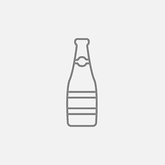 Image showing Glass bottle line icon.