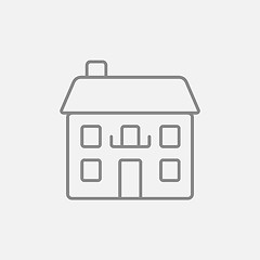 Image showing Two storey detached house line icon.