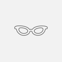 Image showing Eyeglasses line icon.