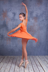 Image showing The young ballerina dancing  