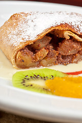 Image showing Apple strudel closeup