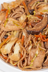 Image showing buckwheat noodles with chicken