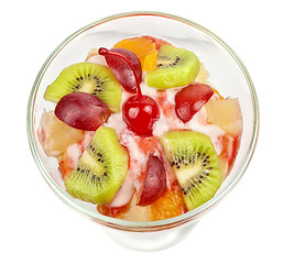 Image showing Fruit salad with ice cream