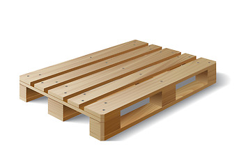 Image showing Wooden pallet. Isolated on white. 