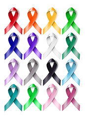 Image showing Colorful awareness ribbons 