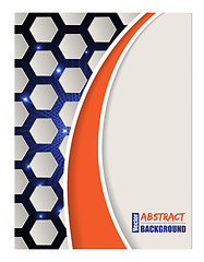 Image showing Bursting hexagon brochure with orange wave