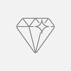 Image showing Diamond line icon.