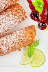 Image showing Sicilian cannoli at plate