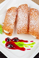 Image showing Sicilian cannoli at plate