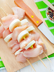 Image showing raw chicken kebab