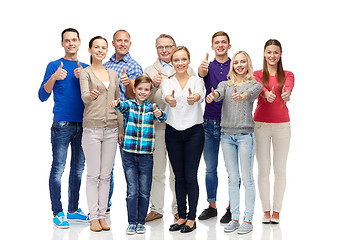 Image showing group of smiling people showing thumbs up