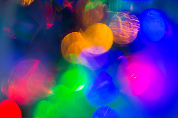 Image showing colorful night lights bokeh over dark background