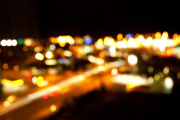 Image showing golden bright lights on dark night background