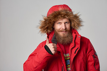 Image showing bright picture of handsome man in winter jacket