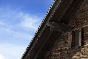 Image showing Roof of old wooden hotel