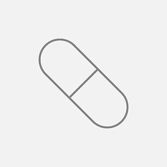 Image showing Capsule pill line icon.