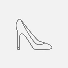 Image showing Heel shoe line icon.