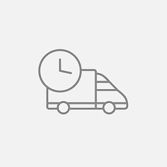 Image showing Delivery truck line icon.