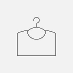 Image showing Sweater on hanger line icon.