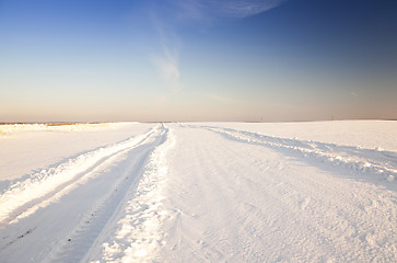 Image showing winter road .  track.