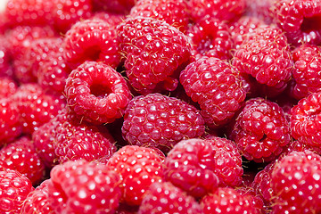 Image showing ripe raspberries   close-up  