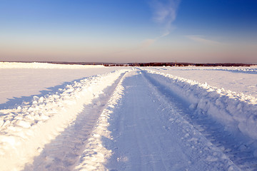 Image showing winter road .  track.