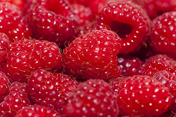 Image showing ripe raspberries   close-up 