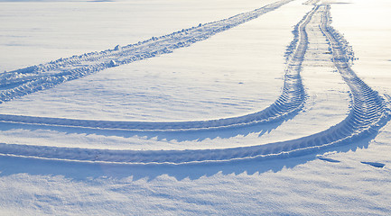 Image showing winter road   with snow