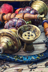 Image showing Eastern hookah with fruit