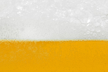 Image showing Beer with foam and bubbles
